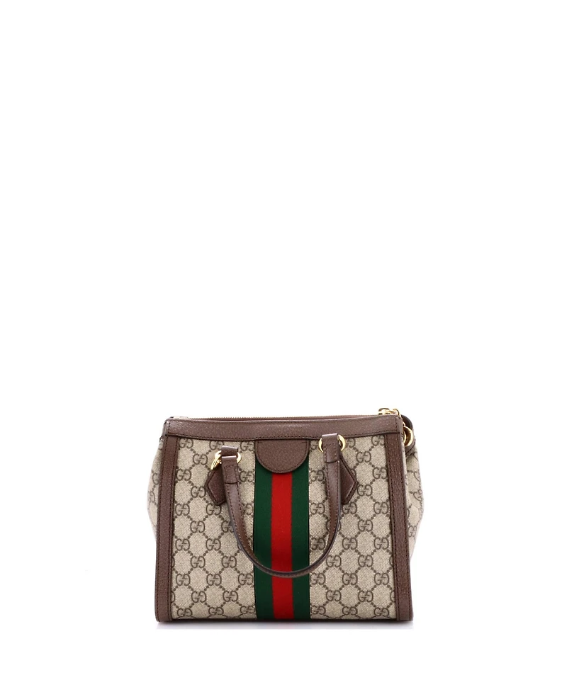 Pre-Owned Gucci Small Ophidia Top Handle Tote Gg Coated Canvas with Leather
