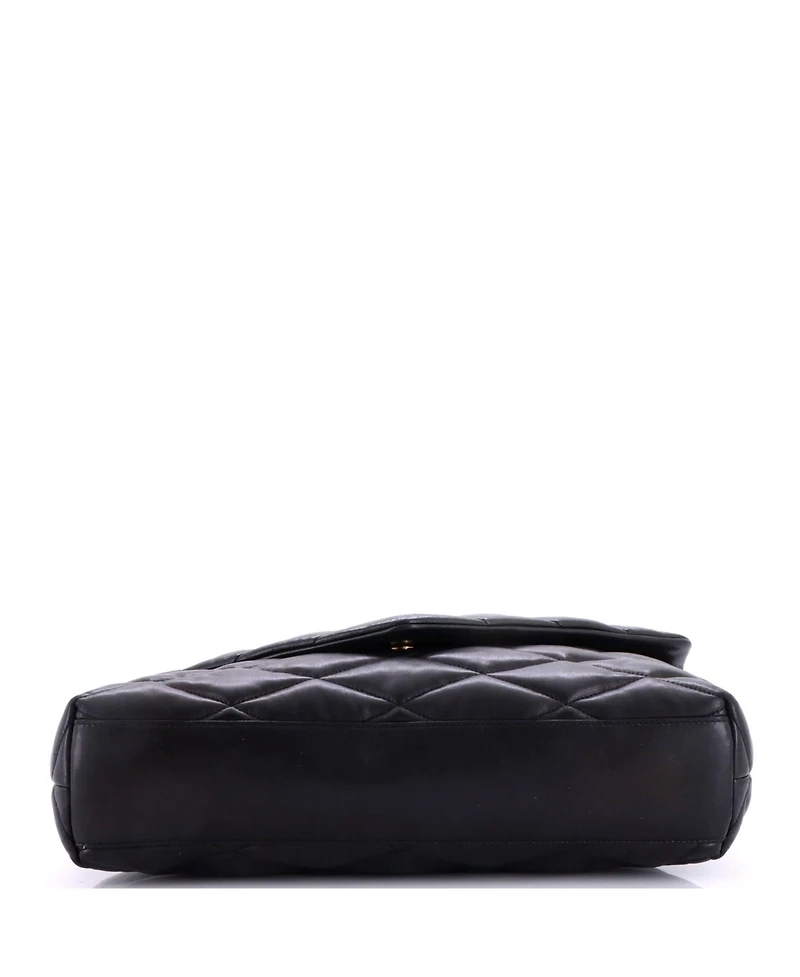 Pre-Owned Saint Laurent Large Sade Puffer Envelope Clutch Quilted Leather
