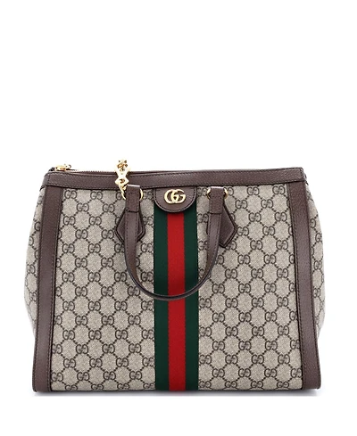 Pre-Owned Gucci Medium Ophidia Top Handle Tote Gg Coated Canvas