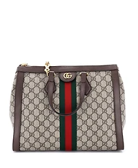 Pre-Owned Gucci Medium Ophidia Top Handle Tote Gg Coated Canvas