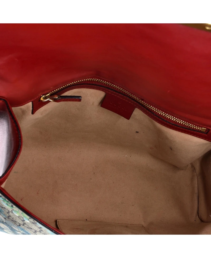Pre-Owned Gucci Medium Padlock Shoulder Bag Blooms Print Gg Coated Canvas
