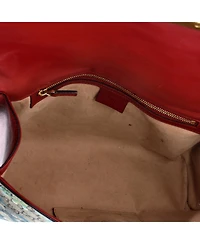 Pre-Owned Gucci Medium Padlock Shoulder Bag Blooms Print Gg Coated Canvas