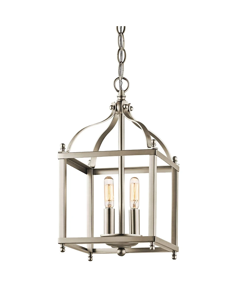 Kichler Larkin 8" Wide 2-Light Brushed Nickel Open Cage Mini Pendant