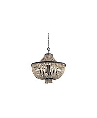 Kichler Brisbane 24" Wide Distressed Black Beaded 6-Light Chandelier