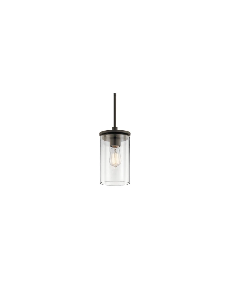 Kichler Crosby 6" Wide Olde Bronze 1-Light Clear Glass Mini Pendant