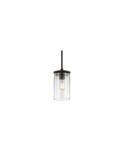 Kichler Crosby 6" Wide Olde Bronze 1-Light Clear Glass Mini Pendant