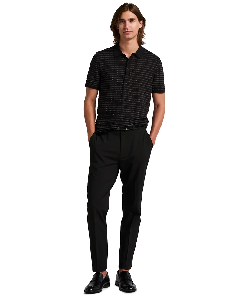 Perry Ellis Men's Grid Jacquard Polo Sweater