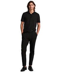 Perry Ellis Men's Grid Jacquard Polo Sweater