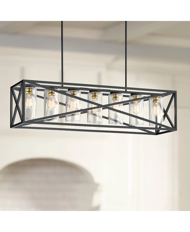 Kichler Moorgate 48" Black Rectangular Kitchen Island Light Pendant
