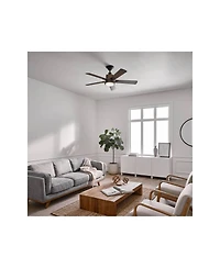 52" Kichler Colerne Auburn Finish Led Ceiling Fan with Wall Control
