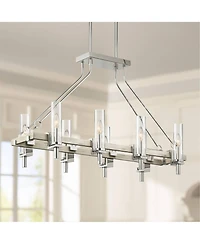 Kichler Telan 36" White Washed Wood Kitchen Island Light Chandelier