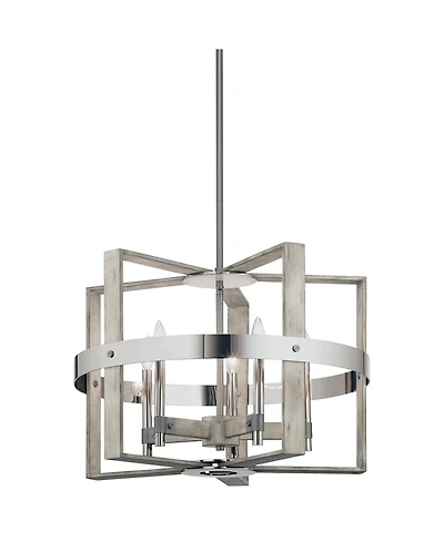 Kichler Peyton 26" Wide White Washed Wood 5-Light Chandelier