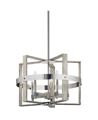 Kichler Peyton 26" Wide White Washed Wood 5-Light Chandelier