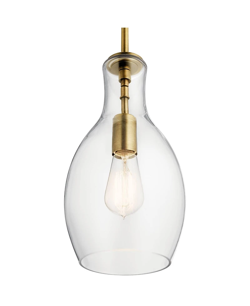 Kichler Everly 7" Wide Natural Brass Mini Pendant Light