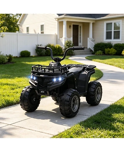 12V Kids Electric Ride On Atv Quad Car, 4 Wheeler Toy Vehicle with Anti Slip Treaded Wheels, Safe Ride On Toy for Boys Girls, Birthday Holiday Gift