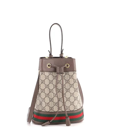 Pre-Owned Gucci Small Ophidia Bucket Bag Gg Coated Canvas