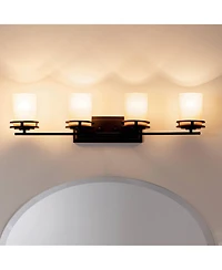 Kichler Hendrik 34" Wide Umber Glass and Bronze Bathroom Light Fixture