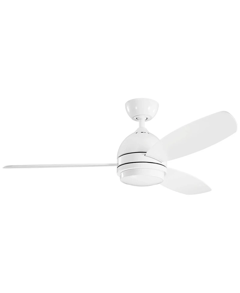 52" Kichler Vassar White Modern Led Ceiling Fan with Wall Control