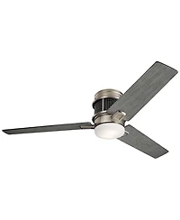 52" Kichler Chiara Nickel Led Hugger Ceiling Fan with Wall Control