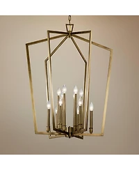 Kichler Abbotswell 30" Modern Natural Brass 12-Light Foyer Chandelier