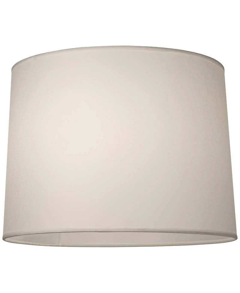 Springcrest Set of 2 Drum Lamp Shades White Medium 13" Top x 14" Bottom x 10" High Spider with Replacement Harp and Finial Fitting