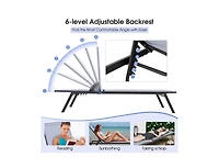 Boyel Living Outdoor Adjustable Chaise Lounge Chair with Lay Flat Position and Quick-Drying Fabric