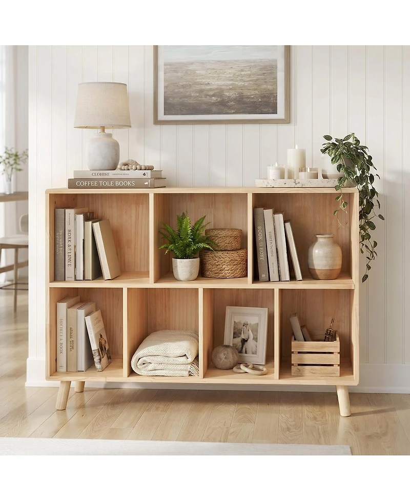 Streamdale Furniture Streamdale Pine Wood 7-Cube Bookshelf and Storage Organizer