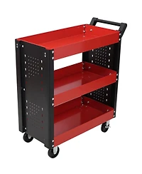 Streamdale Furniture 3 Tier Rolling Tool Cart with Pegboard