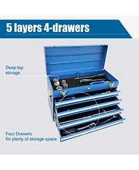 Streamdale Furniture 21-Inch Heavy Duty 4-Drawer Portable Metal Tool Box with Ball Bearing Slides