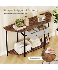 Slickblue Modern Console Table with 2 Drawers and Open Storage