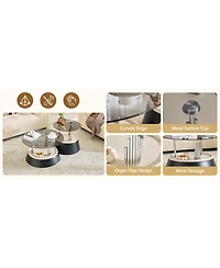 Streamdale Furniture Glass Round Nesting Coffee Table Set - 2 Piece