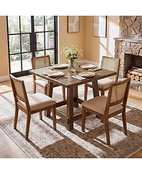 Tribesigns Solid Wood Square Dining Table for 4, Farmhouse