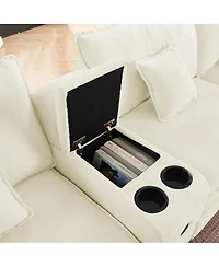 Streamdale Furniture Modular L-Shaped Sectional Sofa with Reversible Chaise and Storage Console