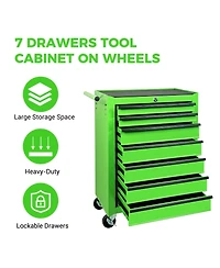Streamdale Furniture Rolling 7-Drawer Metal Tool Chest and Cabinet