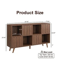 Streamdale Furniture 8-Cube Storage Organizer Bookcase with 4 Doors