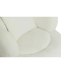 Streamdale Furniture Nordic Chenille Lazy Club Chair with Ottoman and Pillow