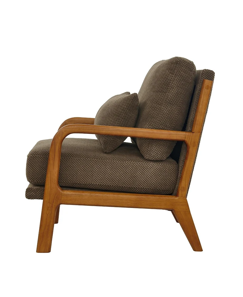 Streamdale Furniture Modern Solid Wood Accent Chair with Nubby Upholstery