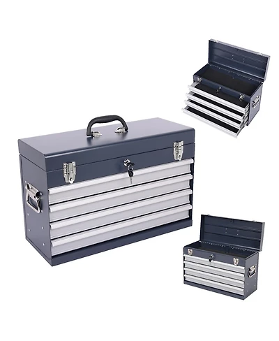 Streamdale Furniture Heavy Duty 21-Inch 4-Drawer Portable Metal Tool Box Chest Organizer