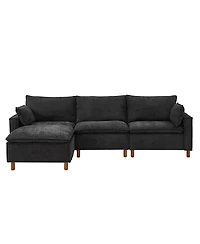 Streamdale Furniture 108.5" Modular Chenille L-Shaped Sectional Sofa with Ottoman