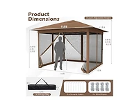 Boyel Living 11.5 x 11.5 Feet Pop-up Canopy Instant One-Person Setup With Mesh Screen Netting