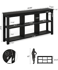 Tribesigns 63" Solid Wood Bookshelf with 6 Cubes