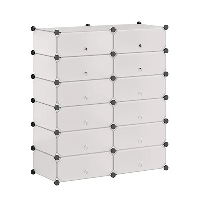 vidaXL Interlocking Shoe Organizer with 12 Compartments