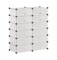 vidaXL Interlocking Shoe Organizer with 12 Compartments