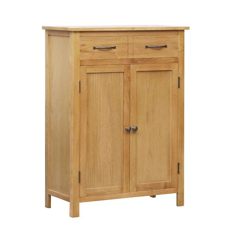 vidaXL Shoe Cabinet 29.9"x14.6"x41.3" Solid Oak Wood