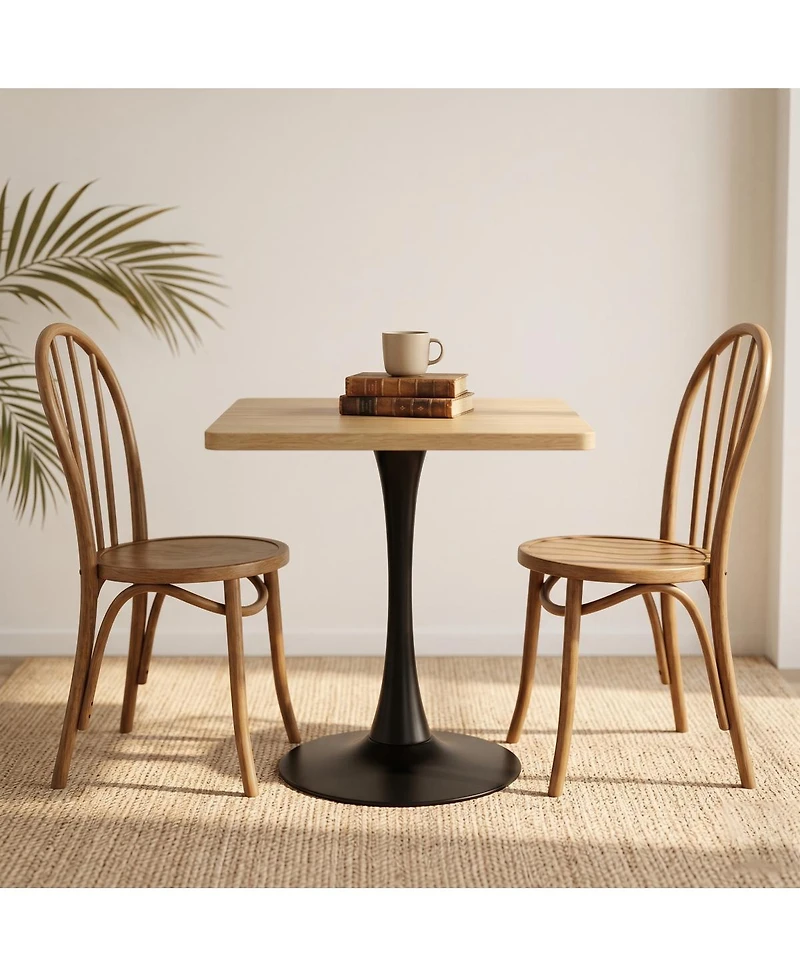 Streamdale Furniture Square 24" Tulip Dining Table, Mid-Century Modern Bistro Table