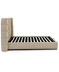Streamdale Furniture Queen Size Removable Chenille Wingback Waffle Storage Bed