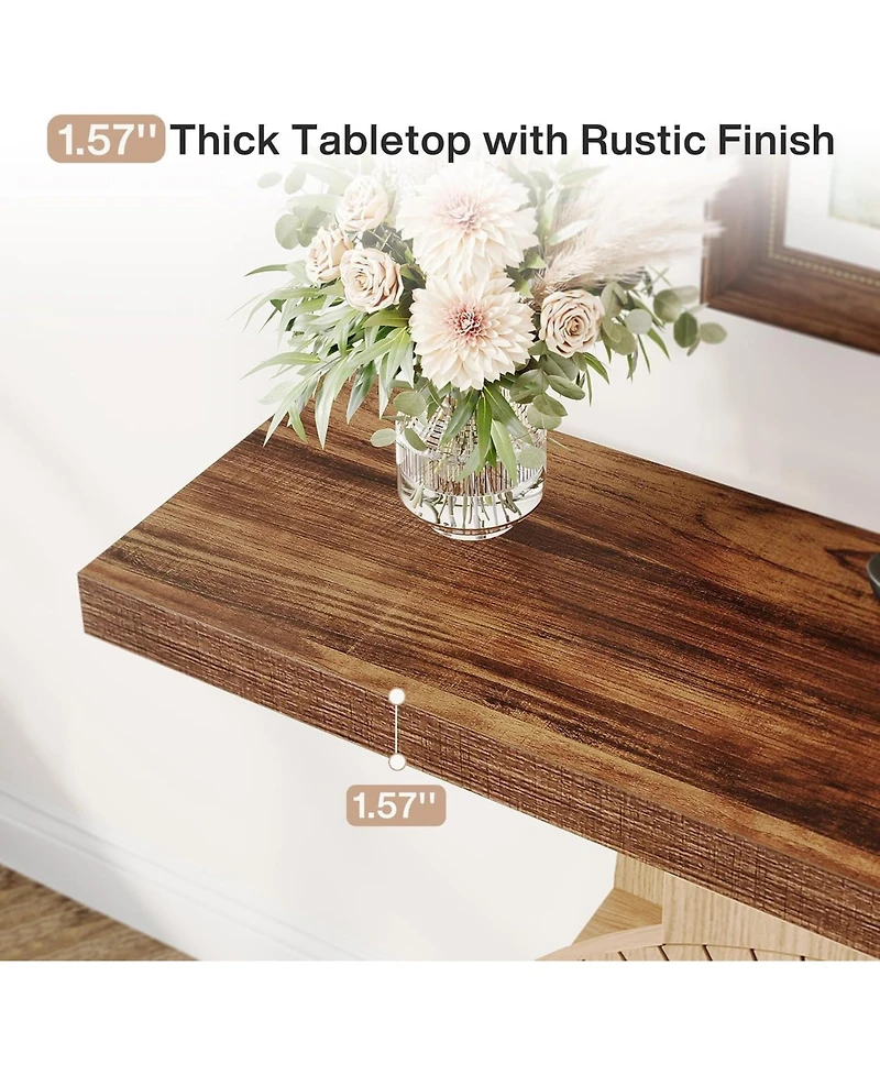 Tribesigns Console Table with Storage and Circle Base