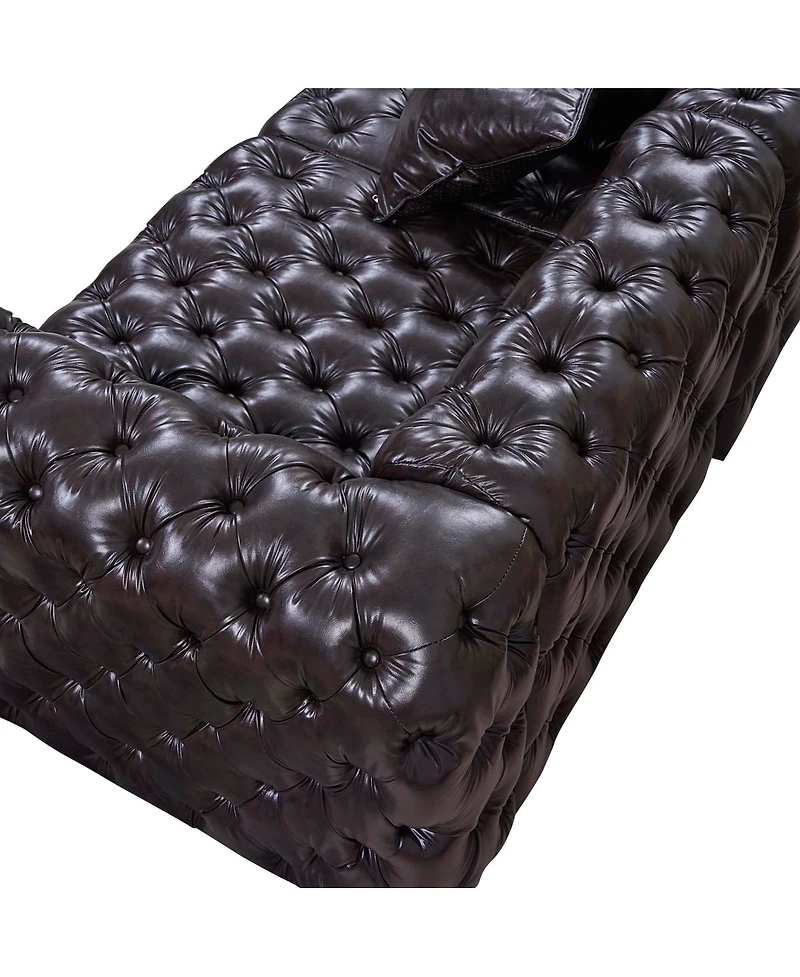 Streamdale Furniture Faux Leather Modular Sectional Ottoman Couch