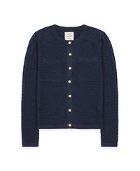 Hope & Henry Women's Organic Cotton Pointelle Cardigan