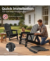 Pellebant Hdpe Adirondack Chair With Cup Holder and Sloped Seat